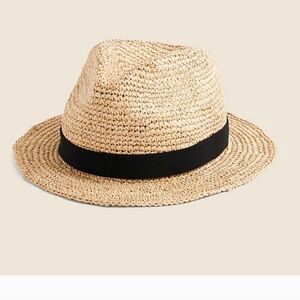 J.Crew Packable Raffia  Straw Hat F1722 Folable TRAVEL Small Medium S M